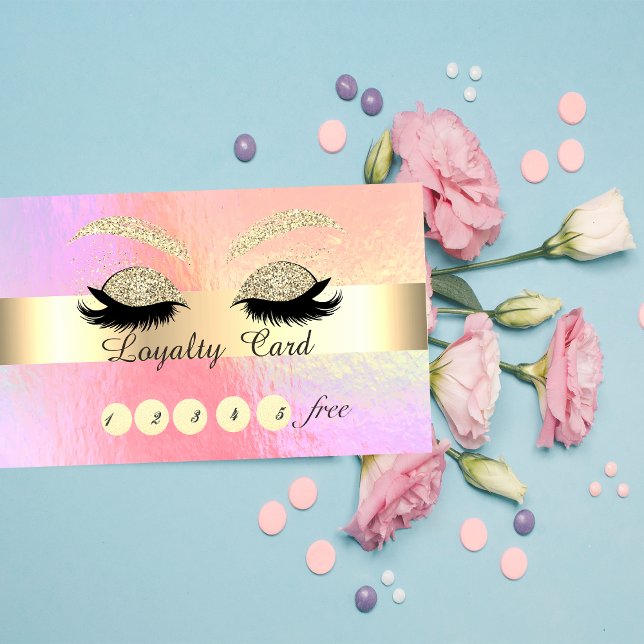 Trendy Gold Glitzer Imitate Lashes Holographie Treuekarte (Von Creator hochgeladen)