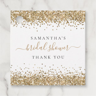 Trendy Gold Glitzer Name Brautparty Vielen Dank Geschenkanhänger