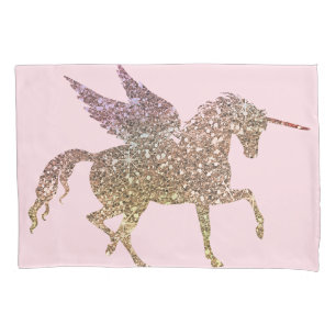 Trendy Gold Glitzer Sparkle Unicorn Kissenbezug