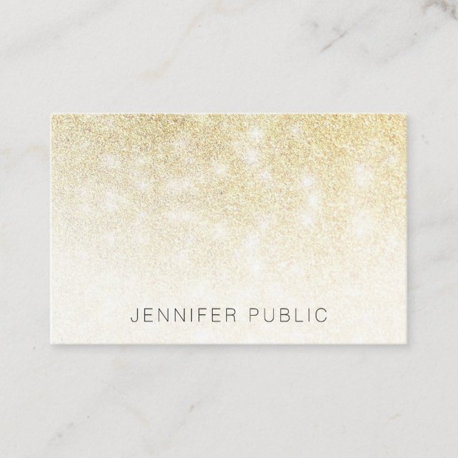 Trendy Gold Glitzer Template Modernes Elegantes De Visitenkarte (Vorderseite)