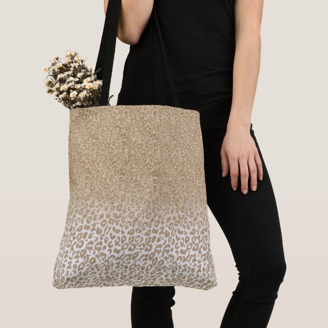 Trendy Gold Glitzer und Leopard Print Gradient (Von Nahem)