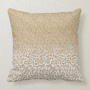 Trendy Gold Glitzer und Leopard Print Gradient Kissen