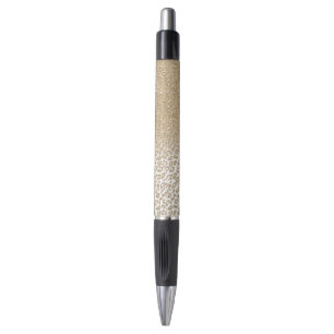 Trendy Gold Glitzer und Leopard Print Gradient Kugelschreiber
