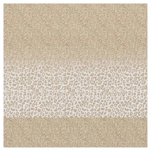 Trendy Gold Glitzer und Leopard Print Gradient Stoff (Nahaufnahme)
