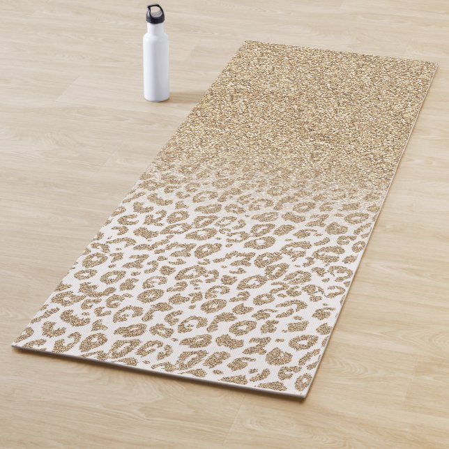 Trendy Gold Glitzer und Leopard Print Gradient Yogamatte (Beispiel)