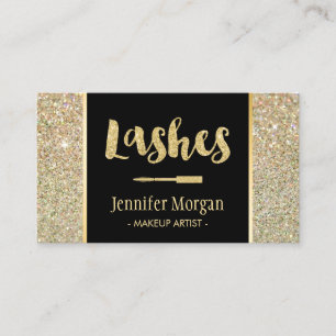 Trendy Gold Lashes Glitzer Glitzern Makeup Artist Visitenkarte