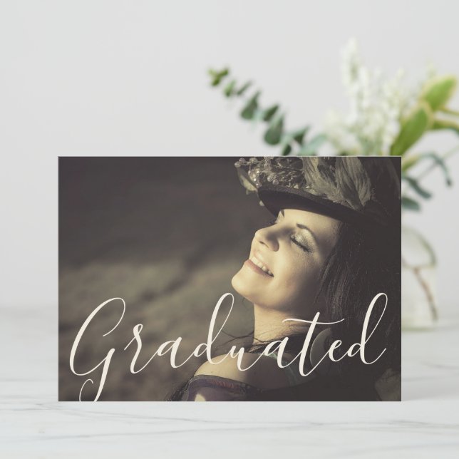 Trendy Gold Sparkling Graduierter Foto Abschluss Karte (Stehend Vorderseite)