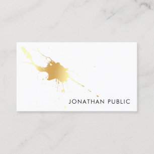 Trendy Gold Splash Modernes Berufliches Elegantes Visitenkarte