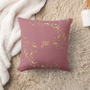 Trendy Gold Stars Mit Monogramm Throw Kissen