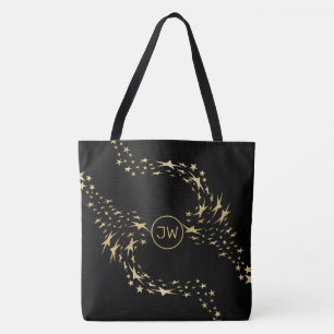 Trendy Gold Stars Mit Monogramm Tote Bag