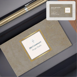 Trendy Gold Texture Logo Visitenkarte