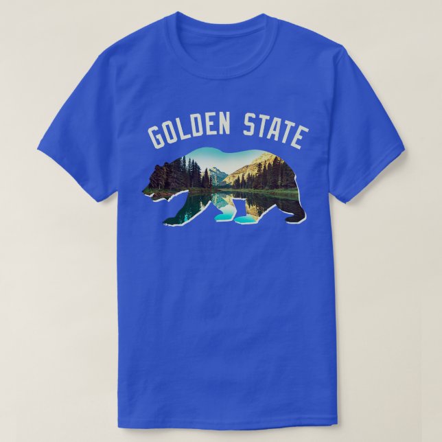 Trendy Golden Staat Bären Landschaft Silhouette Pr T-Shirt (Design vorne)