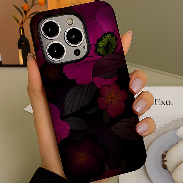 Trendy Gothic Dark Romance Plum Blume Case-Mate iPhone Hülle (Von Creator hochgeladen)