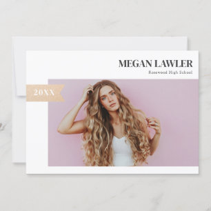 Trendy Grad Ankündigung Foto-Karte - Imitate Gold