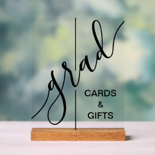 Trendy Grad Script Abschluss Cards & Geschenke Acrylschild