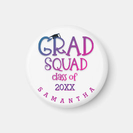 Trendy Grad Squad Name Jahr Lila Pink Graduate Magnet