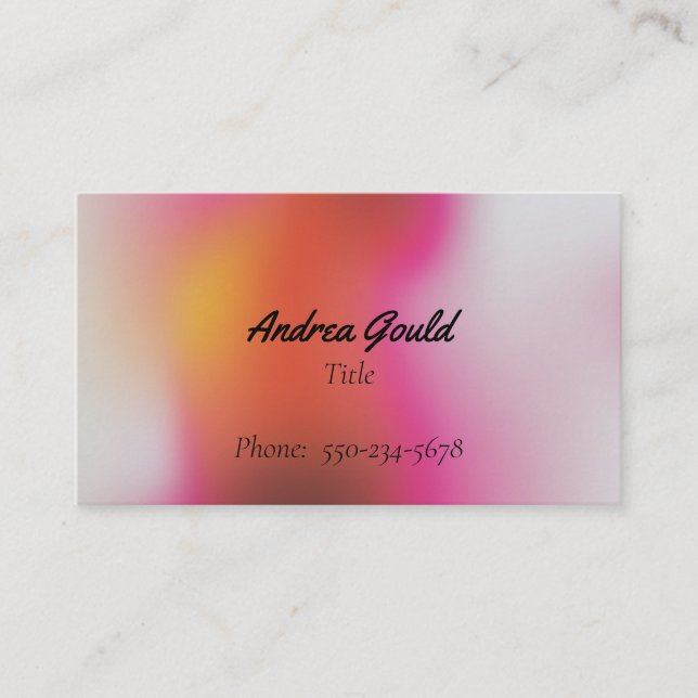 Trendy Gradient Ombre Feminine Business Card Visitenkarte (Vorderseite)
