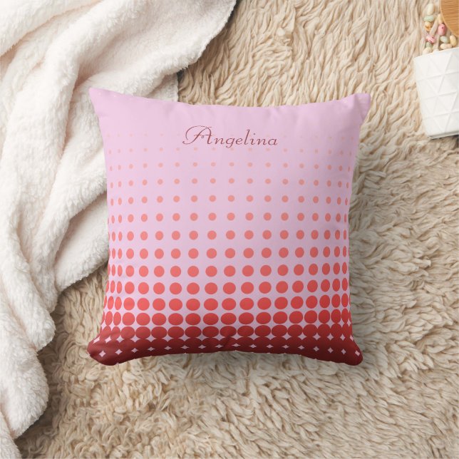 Trendy Gradient Polka Dots Individuelle Name Kissen (Decke)