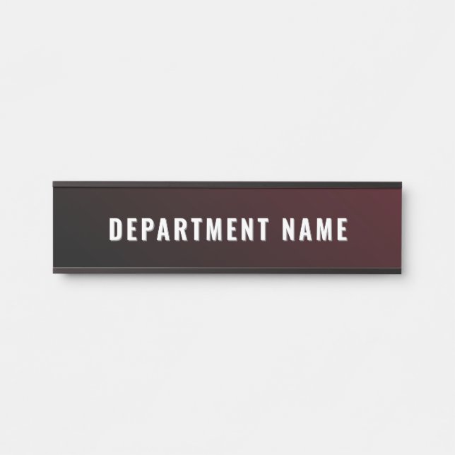 Trendy Gradient Simple Department Name Door Sign Türschild (Vorderseite )