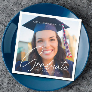 Trendy Graduate Foto Graduate Party Serviette