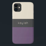 Trendy Grape Color Block Muster mit beliebigem Nam Case-Mate iPhone Hülle<br><div class="desc">Dieses einfache und stilvolle Design-Look-Handy bietet eine minimalistische Anziehungskraft. Das elegante Design zeichnet sich durch ein elegantes Farbgebälk aus Traube, mittelgrau und sandfarbenem Beige aus. Eine Textvorlage wird zur Personalisierung dieses Falles mit Ihrem Namen, Monogramminitialen oder anderen gewünschten Text hinzugefügt. Erhältlich in anderen Farbkombinationen und für eine Vielzahl von Telefonmodellen....</div>