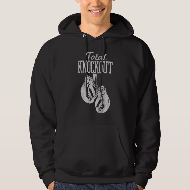 Trendy Graphic Boxing Gloves Total Knockout Hoodie (Vorderseite)