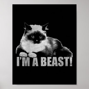 Trendy Graphic Cat Briefmarke Ich bin ein Biest Poster
