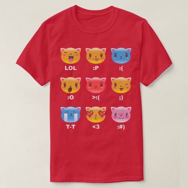 Trendy Graphic Kitten Emojis  T-Shirt (Design vorne)