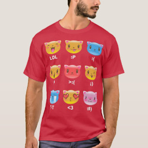 Trendy Graphic Kitten Emojis  T-Shirt