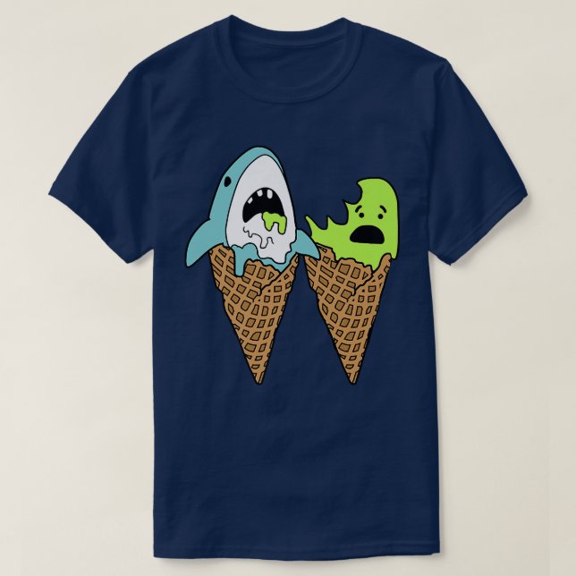 Trendy Graphic Shark Bite Ice Cream Cones T-Shirt (Design vorne)