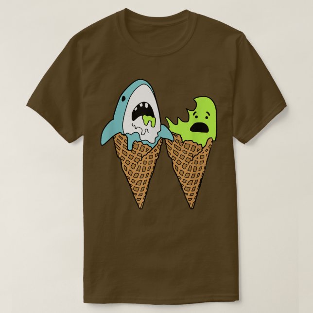 Trendy Graphic Shark Bite Ice Cream Cones T-Shirt (Design vorne)