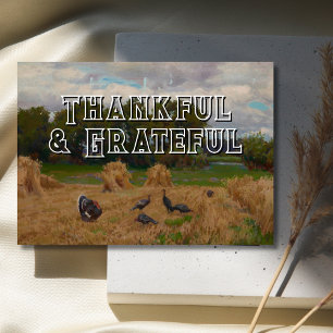 Trendy Grateful and Thankful Harvest mit der Türke Feiertagskarte