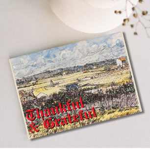 Trendy Grateful and Thankful Harvest Provence Feiertagskarte