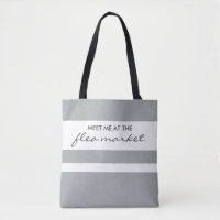 Trendy Gray and White Strip Tasche