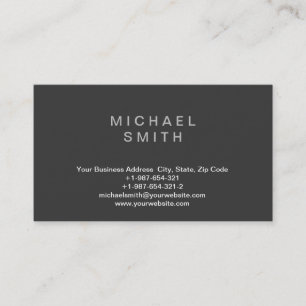 Trendy Gray Background Consultant Business Card Visitenkarte
