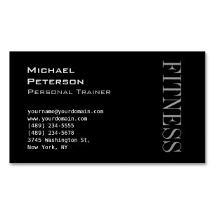 Trendy Gray Black Fitness Sport Business Card Magnetische Visitenkarte