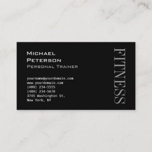 Trendy Gray Black Fitness Sport Business Card Visitenkarte