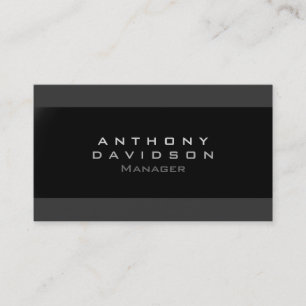 Trendy Gray Black Strip Monogram Business Card Visitenkarte
