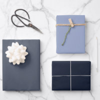 Trendy Gray Blue Solid Color Shades 3 Set