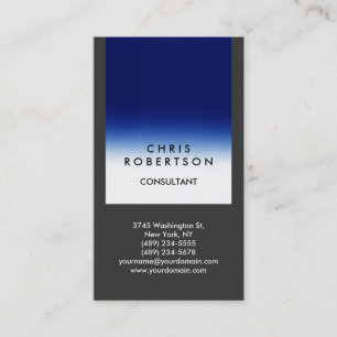 Trendy Gray Blue Stripe Consultant Business Card Visitenkarte