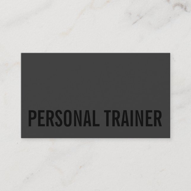 Trendy Gray Fitness Sport Business Card Visitenkarte (Vorderseite)