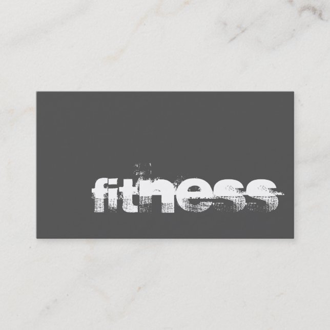 Trendy Gray Fitness Sport Business Card Visitenkarte