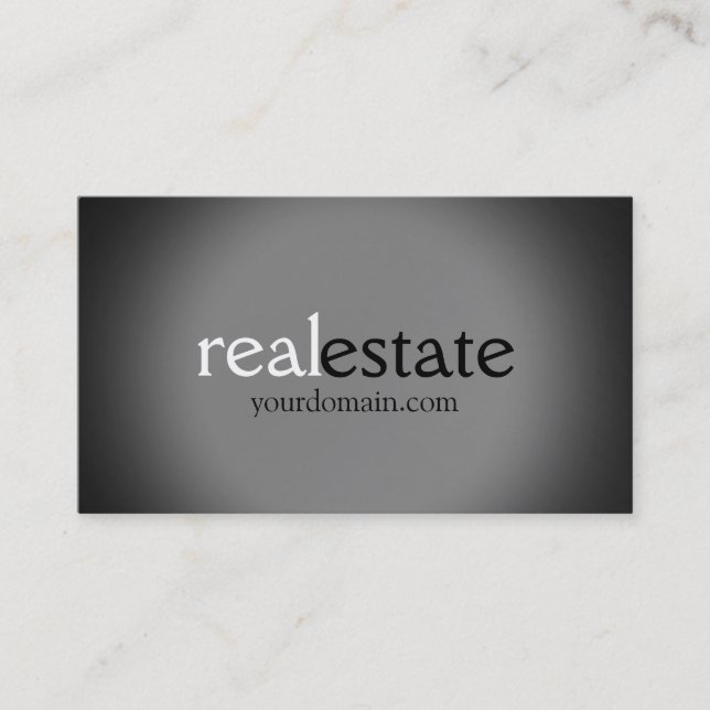 Trendy Gray Real Anwesen Agent Business Card Visitenkarte (Vorderseite)