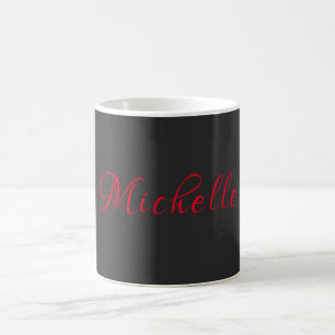 Trendy Gray Red Schlicht Creative Modern Minimalis Kaffeetasse