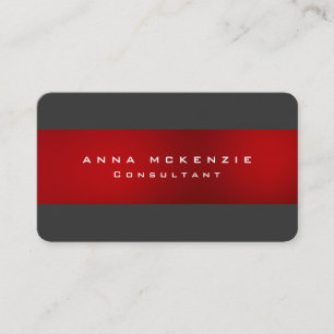 Trendy Gray Red Unique Trendy Creative Visitenkarte