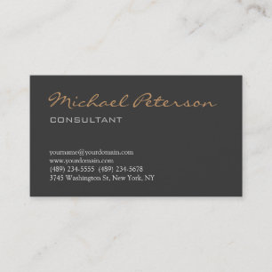 Trendy Gray Script Consultant Business Card Visitenkarte