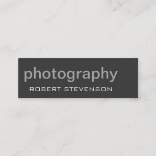 Trendy Gray Skinny Fotograf Business Card Mini Visitenkarte