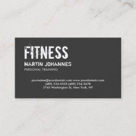Trendy Gray White Personal Trainer Business Card Visitenkarte