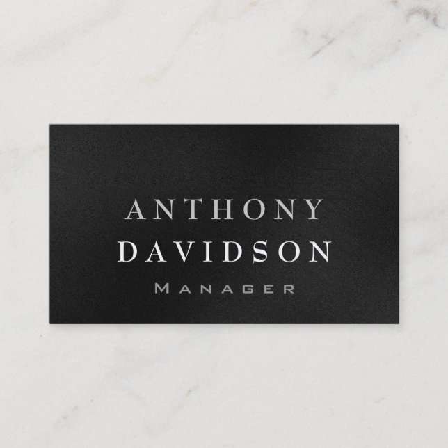 Trendy Gray White Riege Letters Business Card Visitenkarte (Vorderseite)