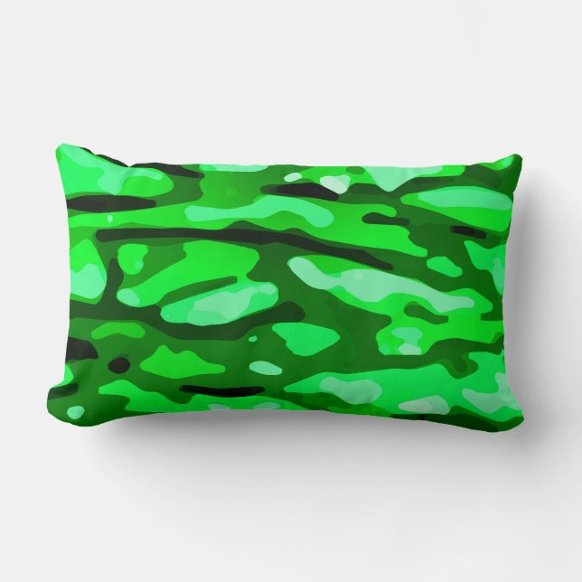 Trendy Green Camouflage Pattern Lendenkissen (Vorderseite)
